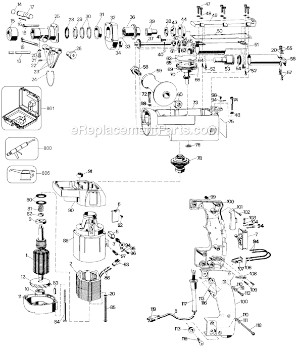 Page A Diagram and Parts List for 5042-09 Type 2 Black and Decker Hammer Drill